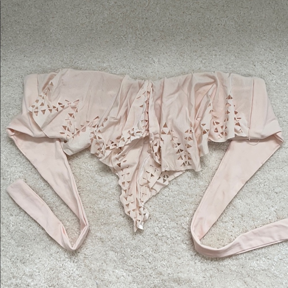 L Space Flutter Bye Ruffle Bandeau Top - image 1